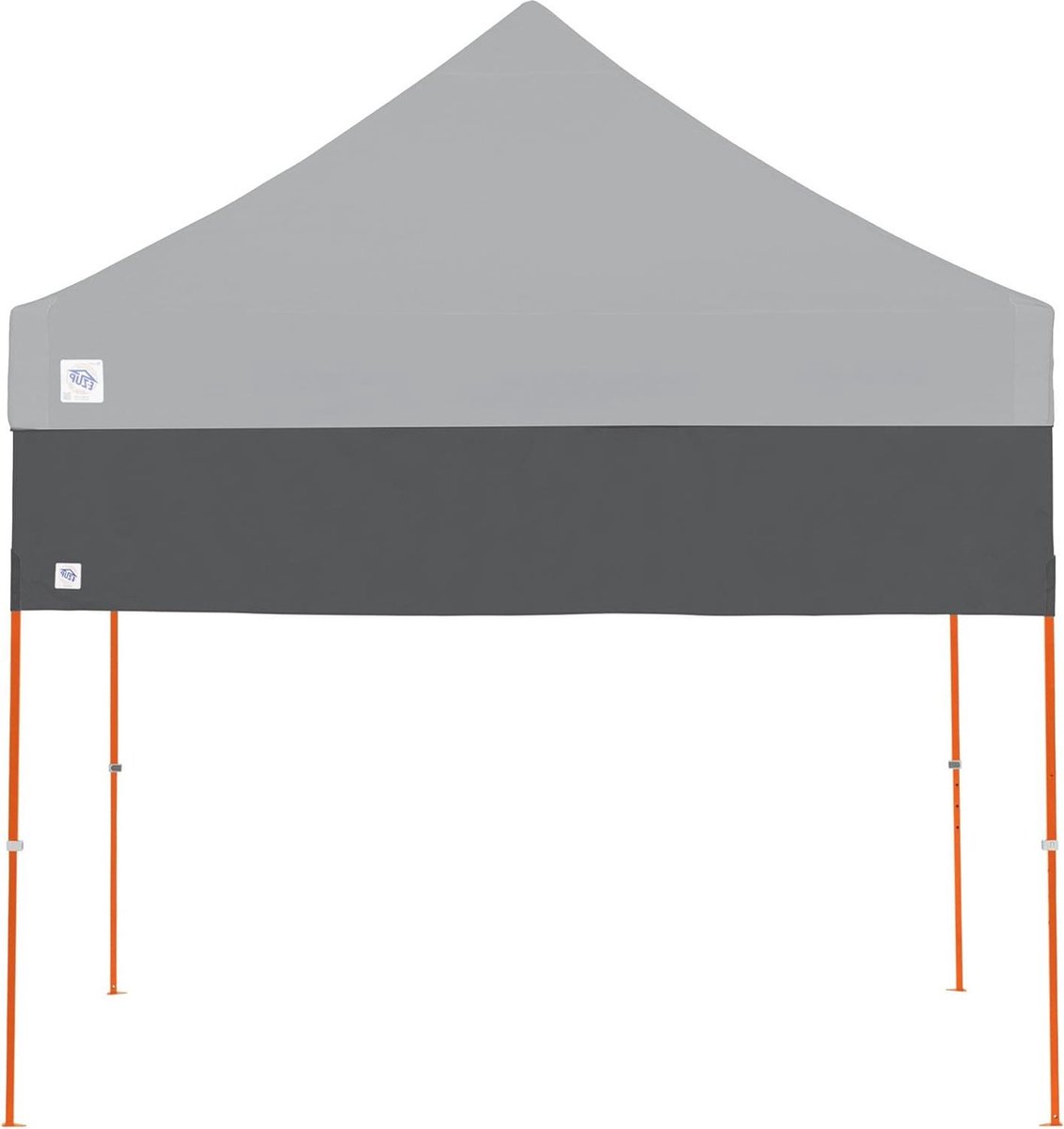 Recreatieve halve wand - staalgrijs - past op rechte poot - Instant Shelters toebehoren