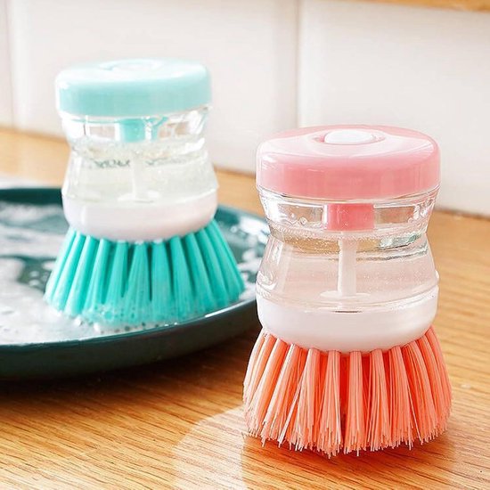 Brosse à Vaisselle 2-en-1 Avec Réservoir De Liquide | Nettoyage Facile Casseroles Et Poêles | Design Ergonomique