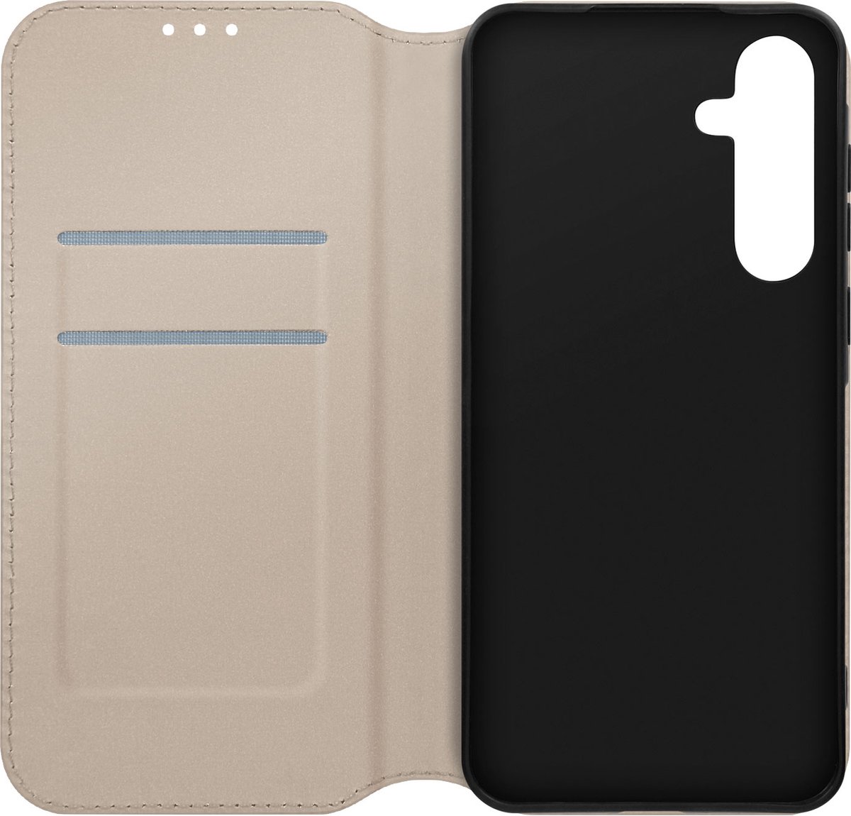 Avizar Foliohoes Geschikt voor Samsung Galaxy A55 5G Multifunctionele klep, Goud
