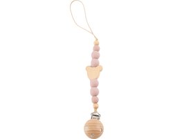 Foto: Honeybears speenkoord baby fopspeenkoord baby speenketting met kralen speen koord kraamcadeau rose