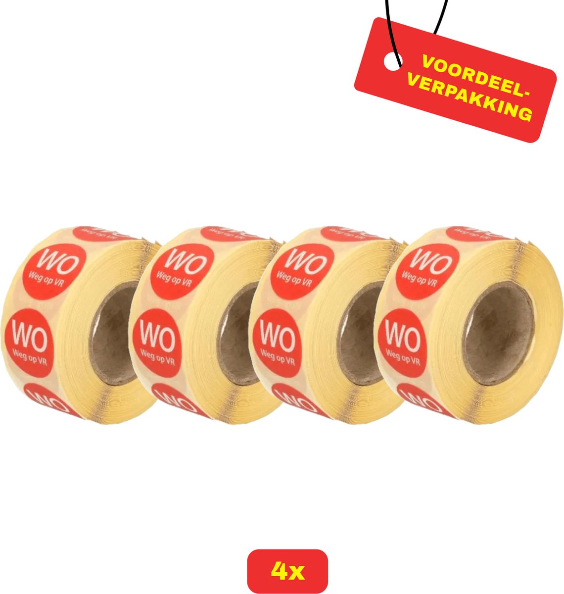 4X Daymark Afwasbare Etiketten Rol "Woensdag weg op vrijdag" - Voordeelverpakking!