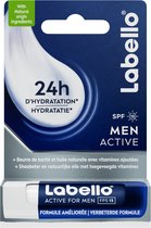 4x Labello Lippenbalsem Blister Active For Men SPF15 4.8 gr