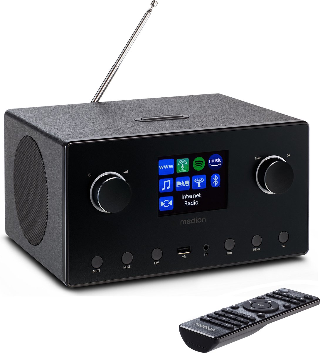 Medion Internetradio (model: P85444) - titanium - DAB+ en Bluetooth