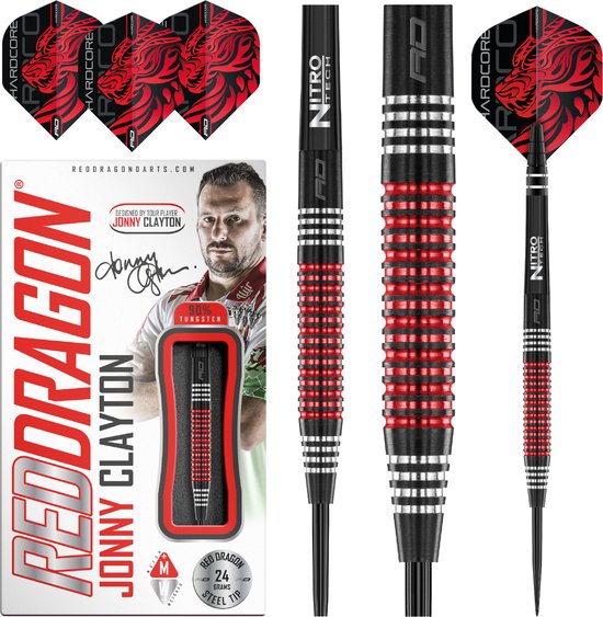 Voli Dart Red Dragon Hardcore XT Fluoro - Extra Spessi 100 Micron | Confezione Da 15 Voli (5 Set)
