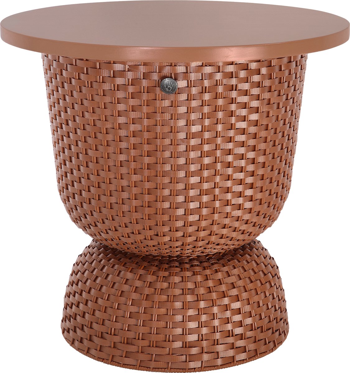 Bijzettafel - Tafel - Sidetable - Opberger - Opbergmand - Handed By Twist Diabolo Table met deksel - bruin - sienna