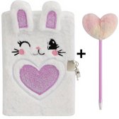 Fluffy Katten Dagboek + Pen | Katten Dagboek met Slot + Pen | Katten Journal Met Sleutel Slot Met Sleutel | Voor meisje / meisjes | Notitieboek met Slotje voor Kind / Kinderen | Roze Dagboekje (Geen code / cijferslot) Logboek Notitieboek Schrift