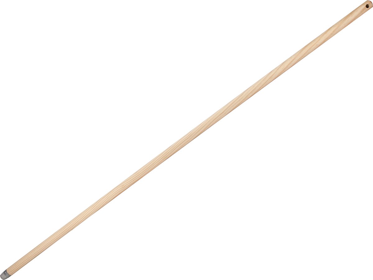Goedkoopste Buemag Bezemsteel universeel - hout - 120 cm - D24 mm - schroefdraad uiteinde - ophang oog