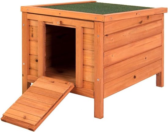 PawHut Buiten Kattenhuis Groot Modern Luxe Sparhout met Raam voor Katten Grijs Zwart