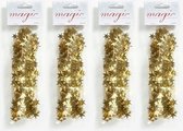4x Kerstslingers goud 750cm - Guirlandes folie lametta - Gouden kerstboom versieringen