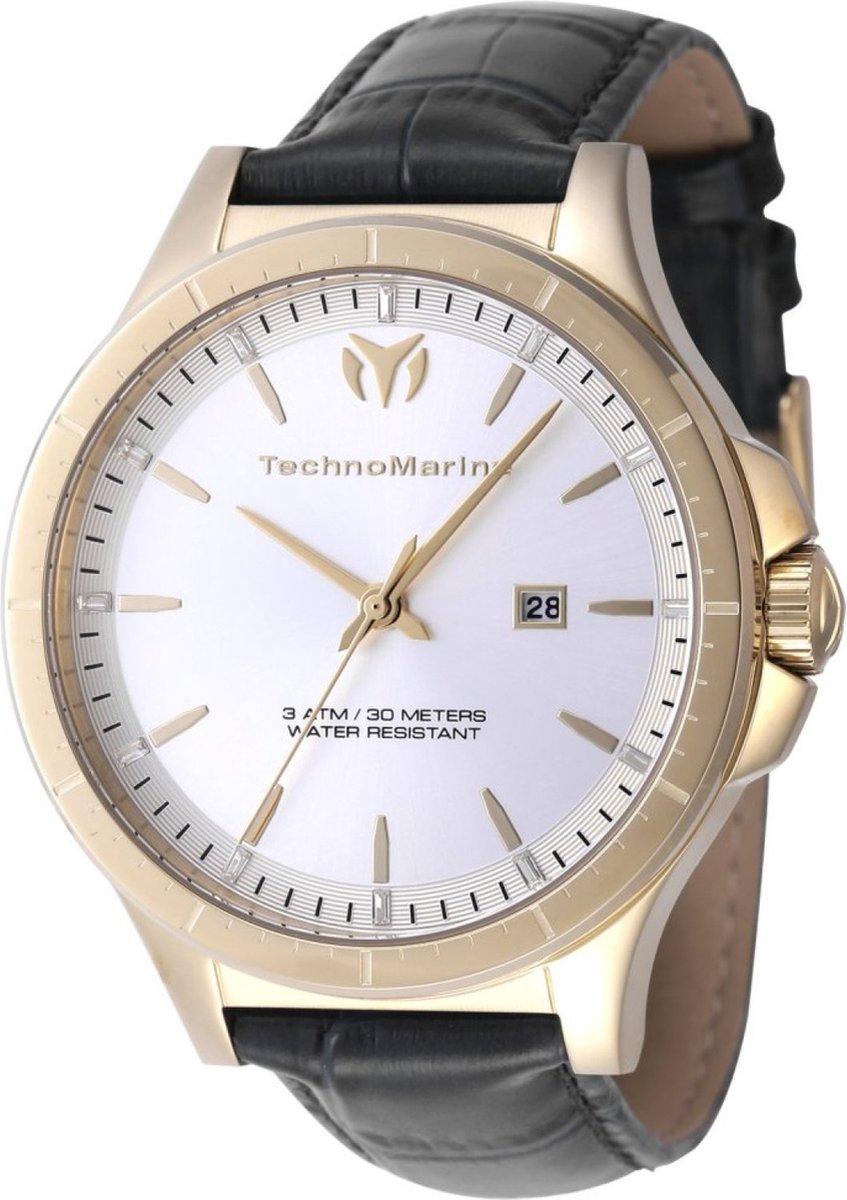 TechnoMarine MoonSun TM-822013 Heren Horloge - Waterdicht - Analoog - Quartz Uurwerk - Roestvrij Staal met zilveren Wijzerplaat - 45mm