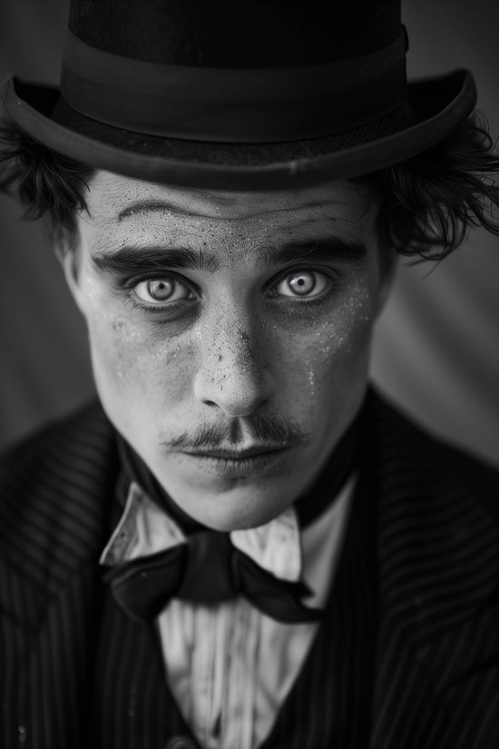 Charlie Chaplin Poster - Film - Iconisch - Zwart Wit - Komedie - Hollywood - Legendarische - posters - formaat 60x90cm - Wanddecoratie - 3483WV
