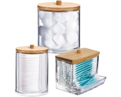 Nivard Oorstokjes Houder - Wattenschijfjeshouder - Wattenstaafjes Houder - Wattenstaafjes Dispenser - Q Tips