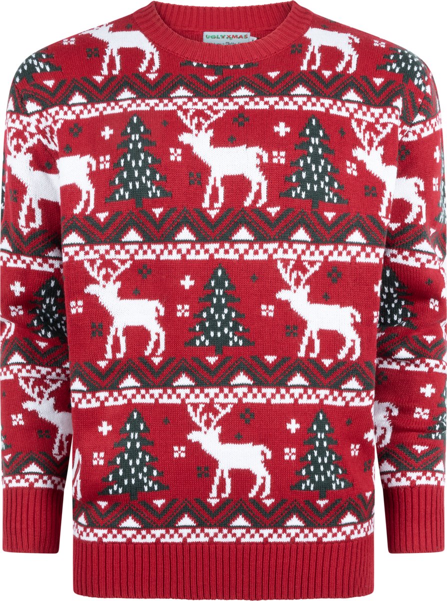 Foute Kersttrui Dames & Heren - Christmas Sweater "Gezellig Kerst Rood" - Mannen & Vrouwen Maat XS