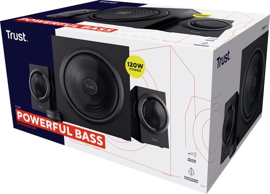 Trust Yuri - PC Speaker set - 2.1 speakerset - 2 bureau speakers + subwoofer - 3.5mm aansluiting - Zwart