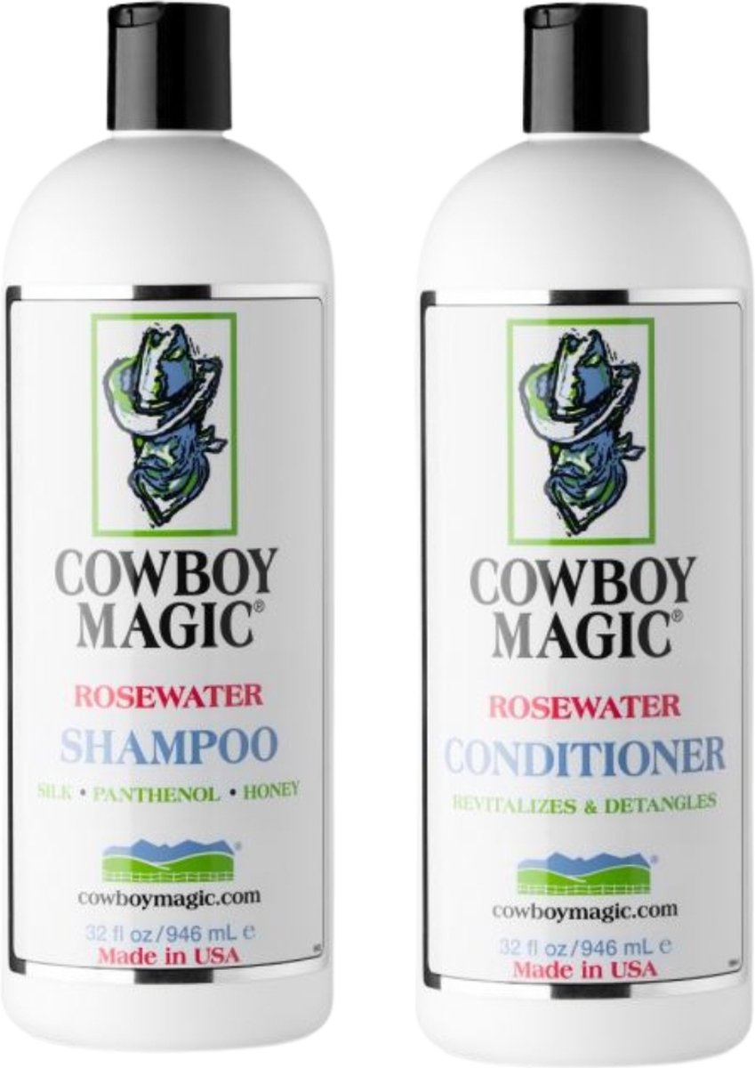 Cowboy Magic Bundel - Rosewater Shampoo + Conditioner 946ml - paardenshampoo