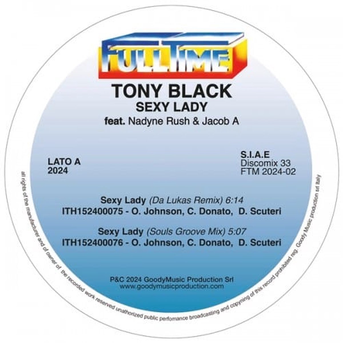 TONY BLACK - SEXY LADY 12" reissue 2024
