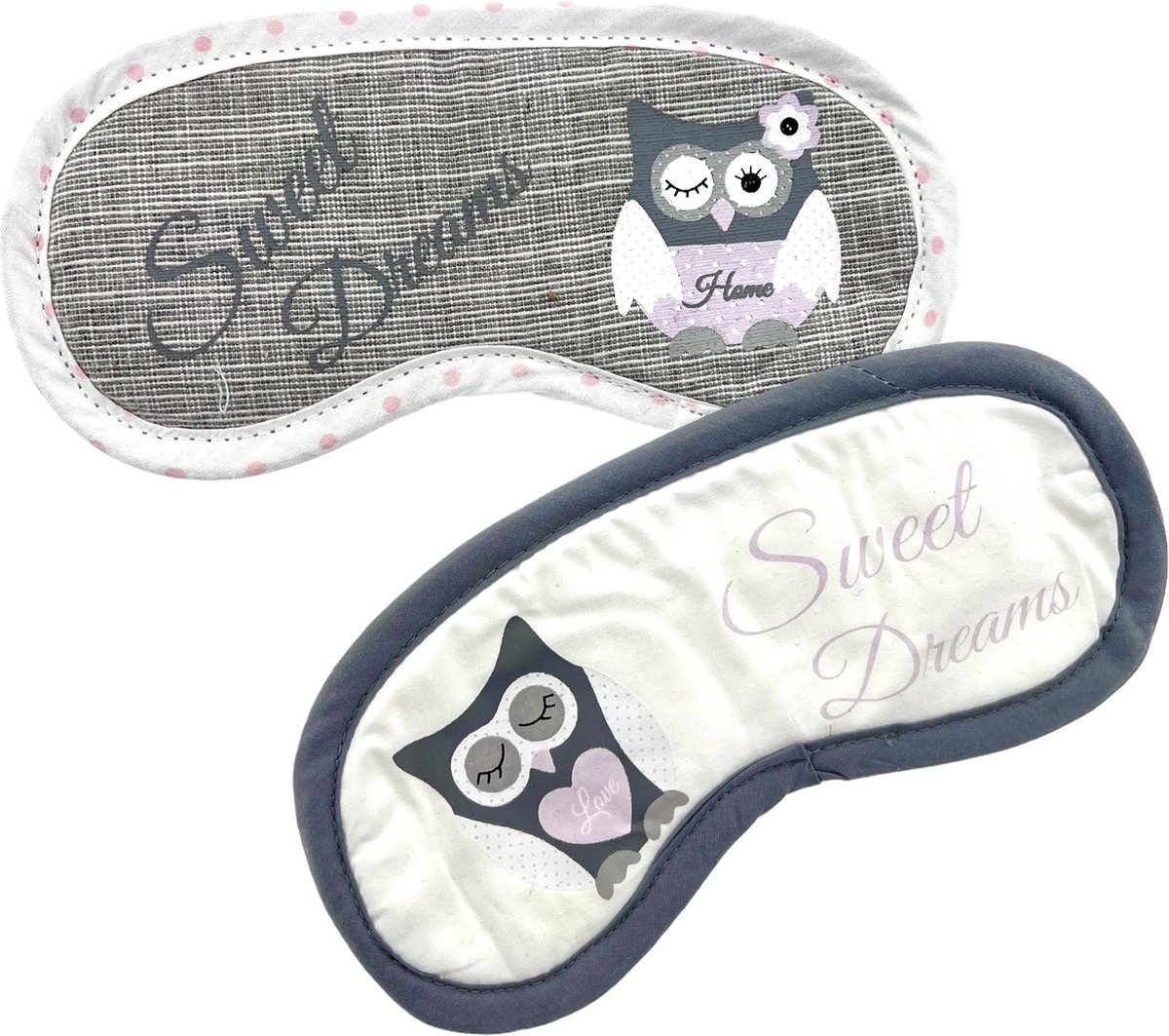 Kinder Uilen Slaapmasker - Set van 2 - 20 x 9 cm