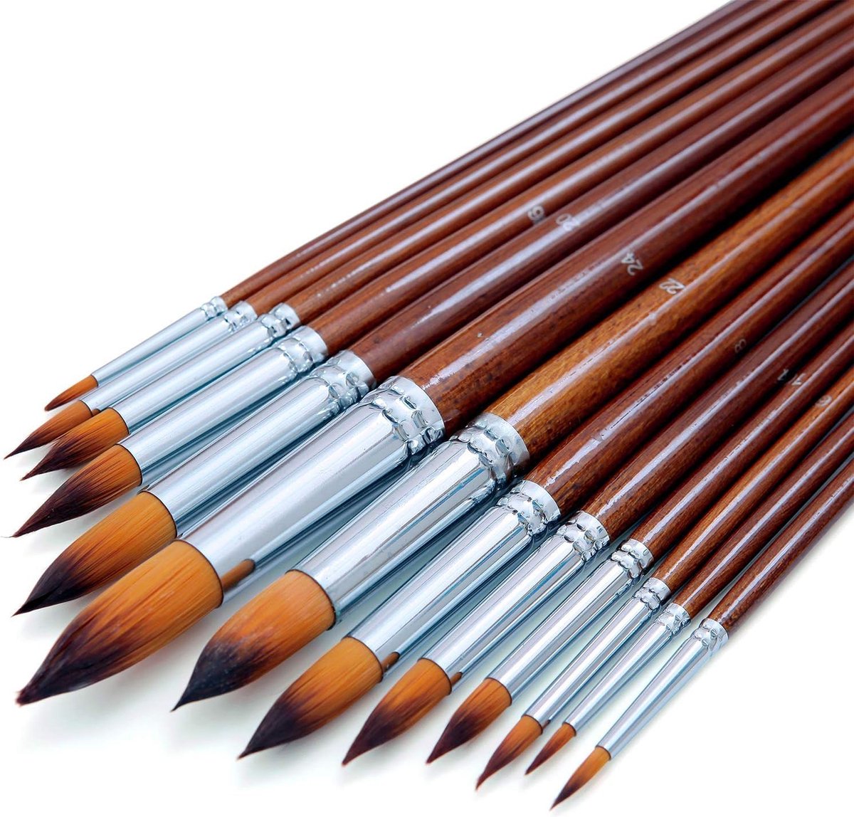 ShopHaven Aquarelpenselen Set Fijne Kunst Schilderpenselen Verschillende Maten Synthetische Haren Ergonomische Handvatten Voor Aquarelverf Gouache Acryl Anti-Vergieten Kunstenaar Penselenset