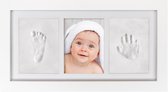 Frummel Fotolijst Baby (33 x 18 cm) - Klei Afdruk (Gipsafdruk baby) - Beter dan gips afdruk - Hand Voet Afdruk - Kraamcadeau Meisje / Kraamcadeau Jongen