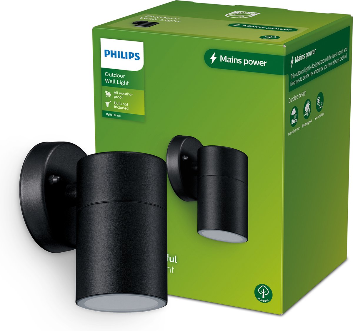 Philips Hue Kylis Wandlamp voor Buiten Neerwaarts (Zwart) - Buitenlamp - GU10 - Warmwit Licht - Hue White — afbeelding 6