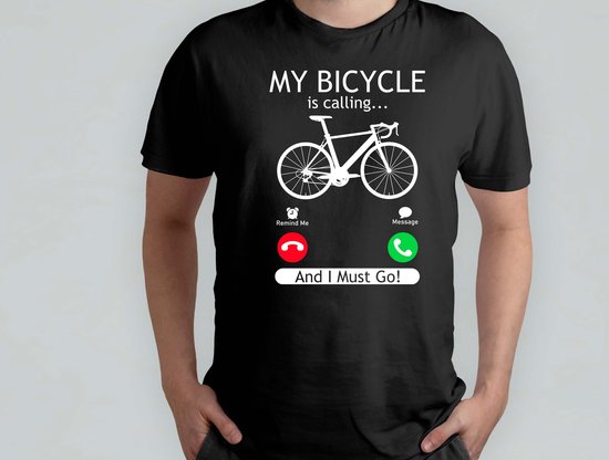 Fietskleding T Shirt Met Fiets It's Time To Ride T Shirt Bicycle