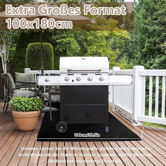 Tapis De Barbecue Sol 152 X 100 Cm Tapis De Protection De Sol Ignifuge Pour Barbecue à Gaz Au Charbon De Bois Résistant à La Chaleur Jusqu'à 1800 °C Tapis De Cheminée