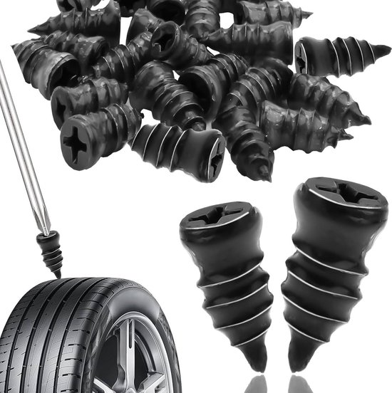 ZKGYUS Kit Reparation Pneu Voiture SET De 30 Vis Avec Mastic Clous En Caoutchouc Pour Réparation De Pneu Sous Vide, Kit De Réparation De Pneus De Voiture Pour Moto, Camion, Vélo, Scooter