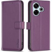 BINFEN Book Case - Convient pour Xiaomi Redmi 13 / Poco M6 4G Case - Violet