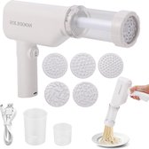 Bol.com Elektrische en handmatige pastamachine - roestvrij staal - 5 soorten pasta aanbieding