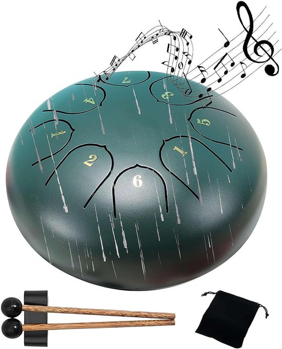 Regentrommel - 6 inch Stalen Tongtrommel - Waterdicht - Meditatie & Yoga