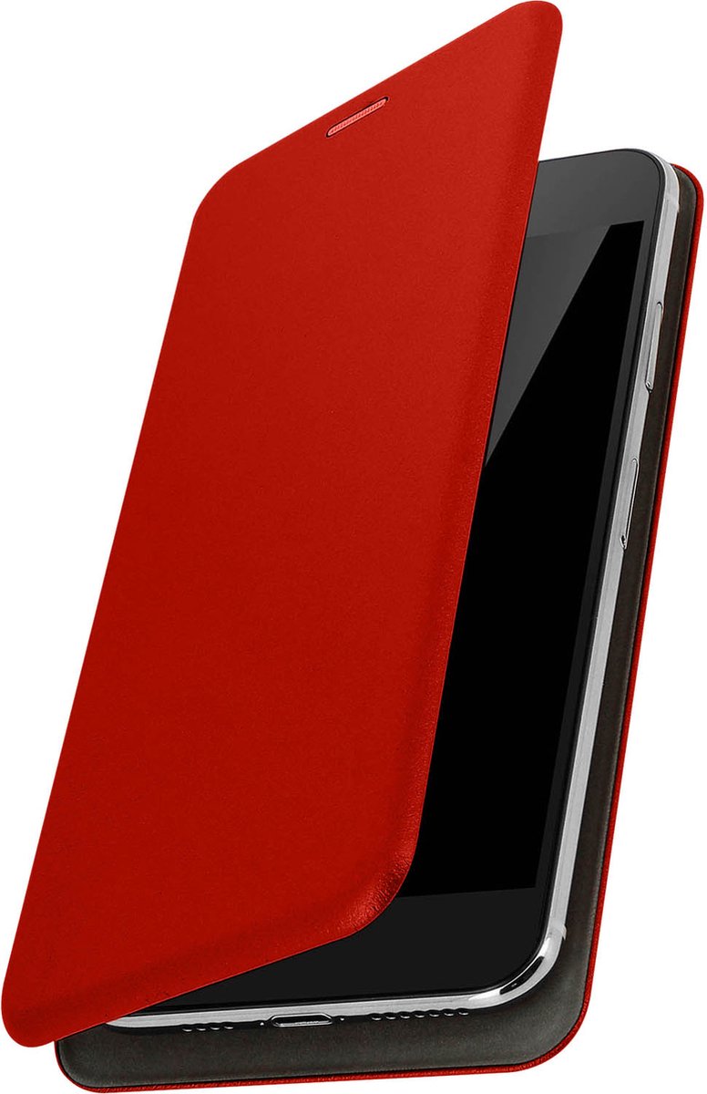Avizar Foliohoes Kaarthouder en magnetische flap maat L/XL voor smartphone, Rood