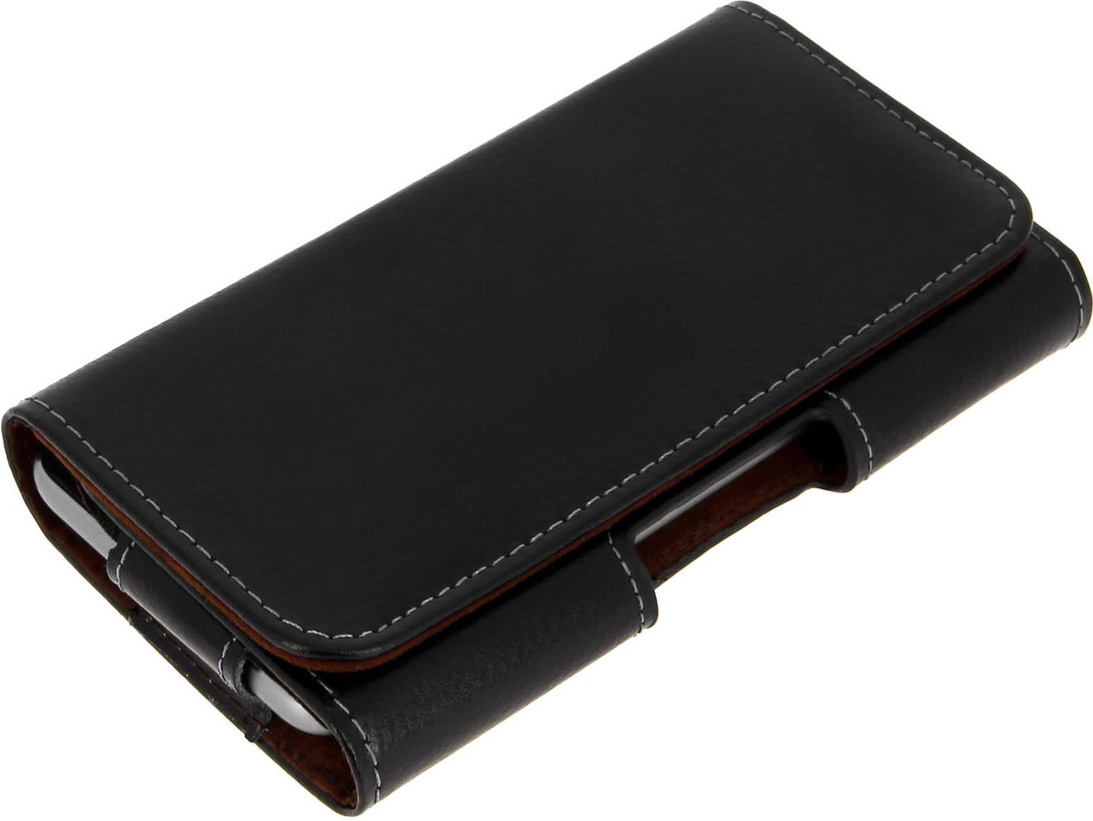 Avizar Riemtas 147 x 78 mm in generfd leer voor smartphone, Zwart