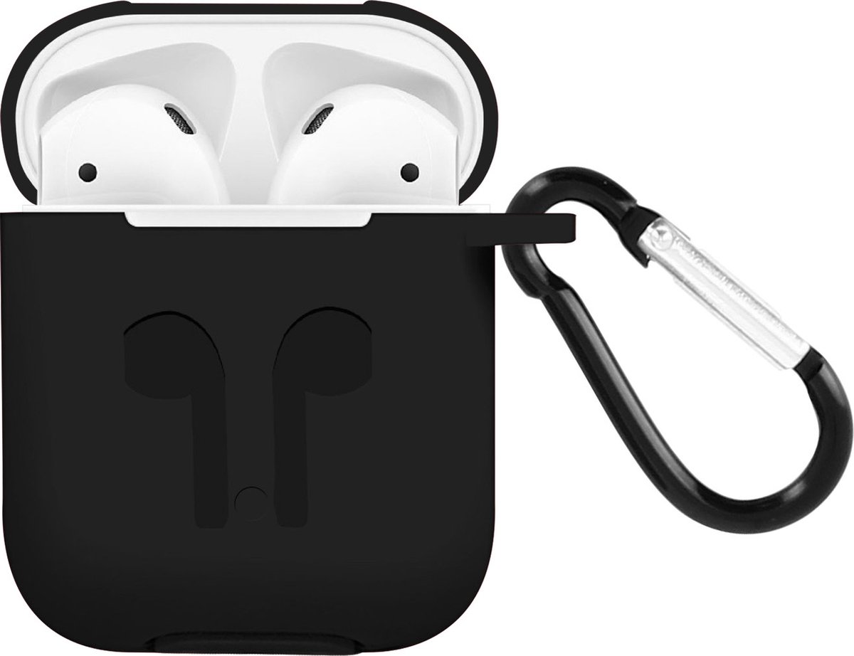 Case AirPods 1/2 Semi-Hard Siliconen Soft Touch-Afwerking Zwart
