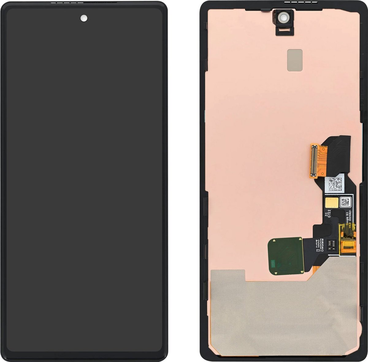 Officieel compleet scherm voor Google Pixel 6a met touchscreen/zwart-chassis
