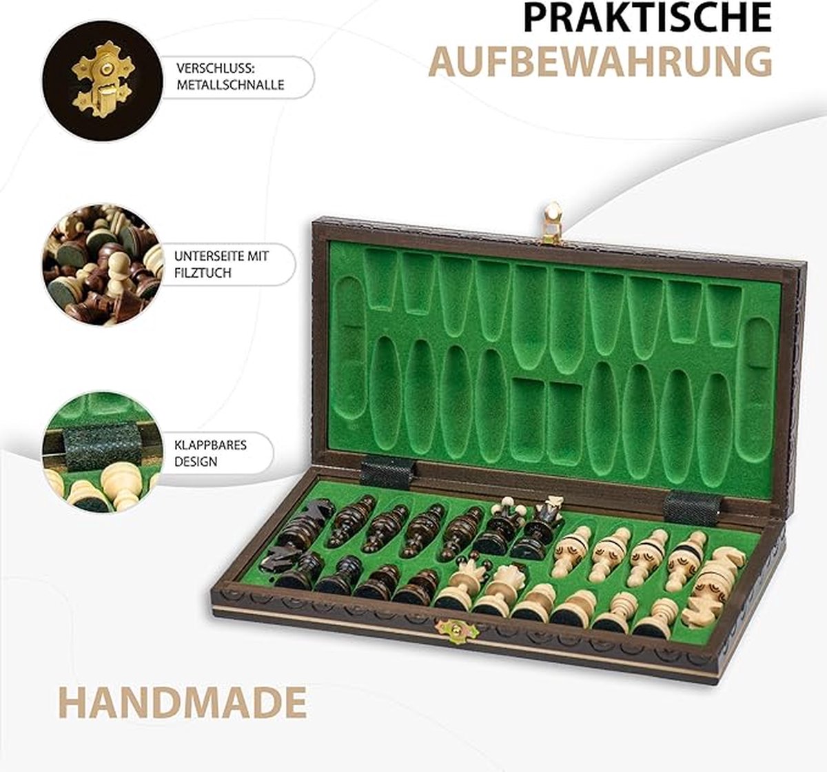 schaakset schaakbord ‎35.61 x 18.01 x 4.09 cm;