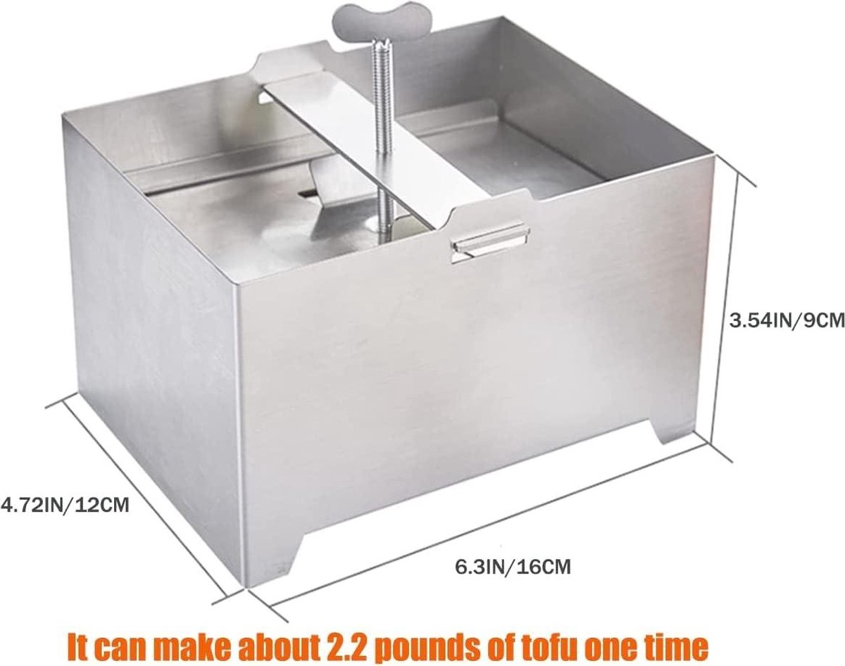 304 roestvrij staal tofu pers - veganistische tofu pers - snel water verwijderen - vaste tofu - extra stevige tofu - BPA-vrij - vaatwasser veilig - 16-16-12cm Tofu Pers