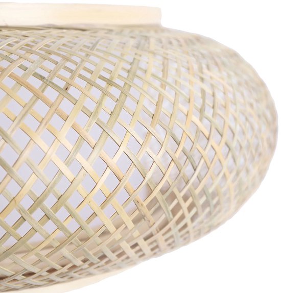 Plafondlamp Bamboe - Plafonnière - Handgeweven Rotan Bamboe Lamp - 40cm - Japanse Bamboe - Duurzaam - Rustiek - Lamp - Woonkamer - Hal - Slaapkamer - Vintage