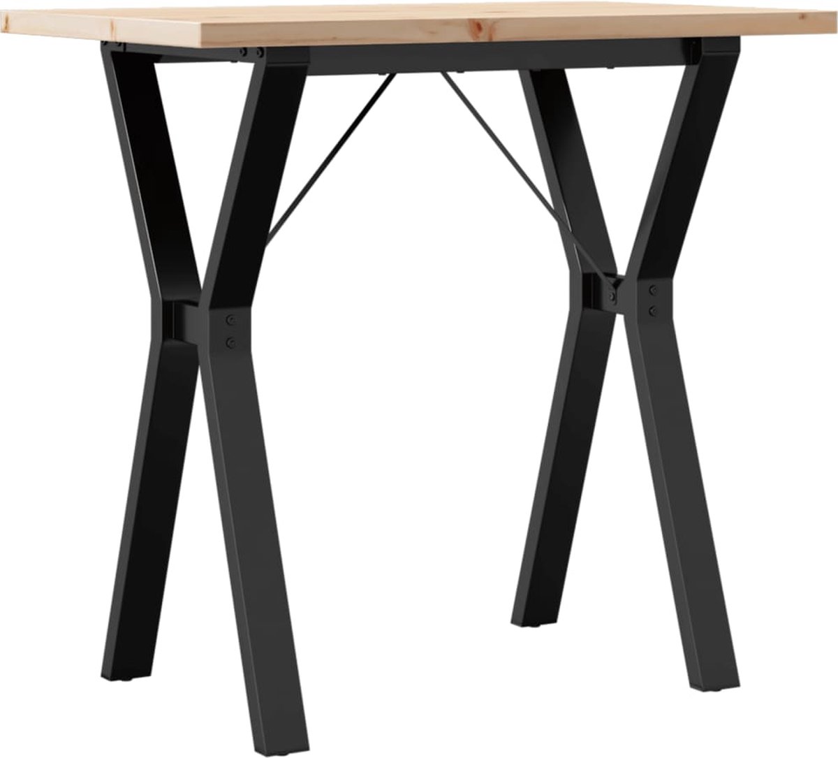 vidaXL Eettafel - Y-frame - 80x50x75,5 - cm - massief - grenenhout - en - staal Bruin