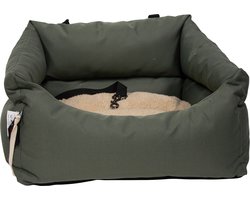 Jack And Vanilla - autostoel voor de hond - Kaki - voor veilig vervoeren van uw hond - veilig op reis - Afmetingen: 50 × 45 × 30 cm - tot 10 kilo -