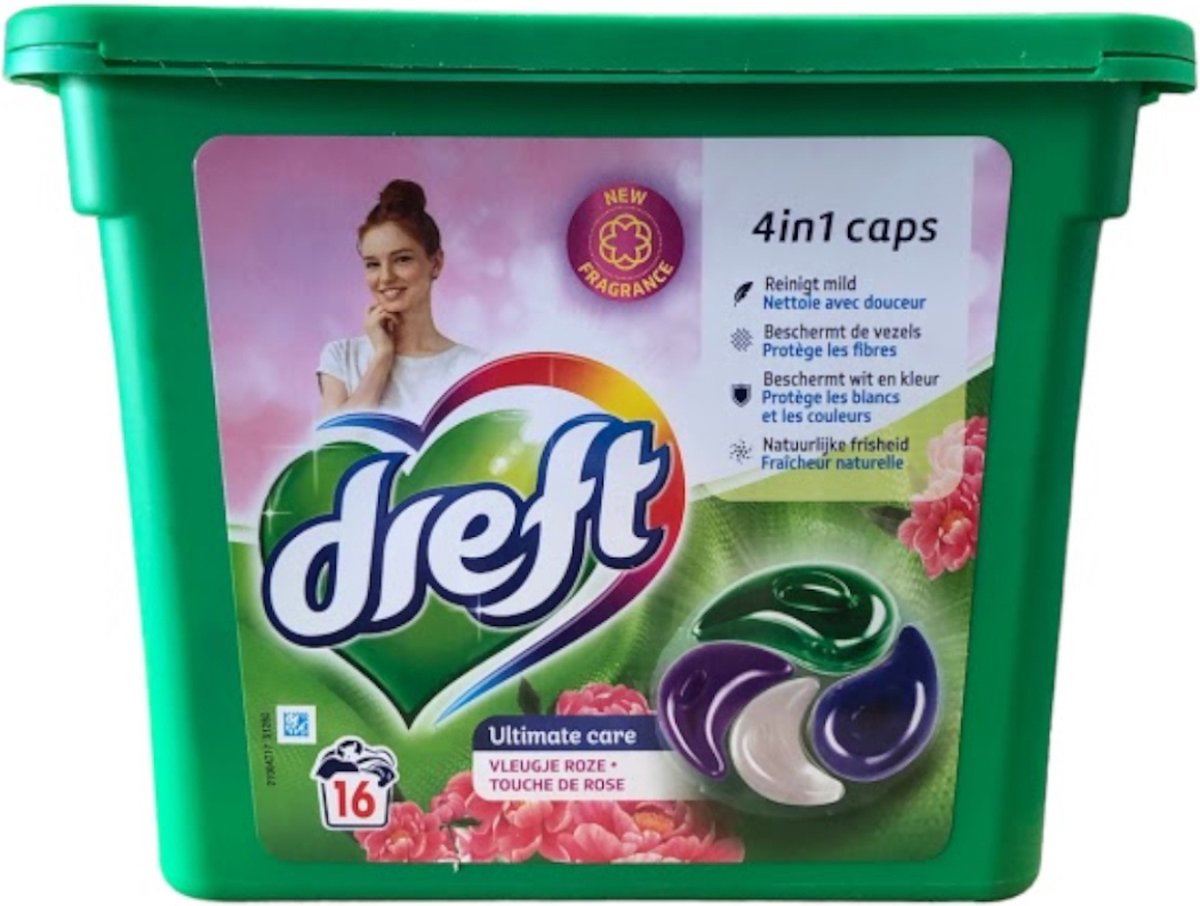 Goedkoopste Dreft Caps 4in1 - 16sc416gr - ultimate care vleugje rose
