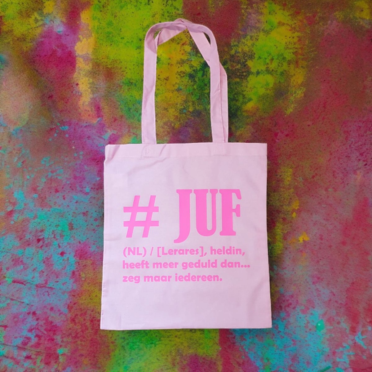 Tas - juffendag - cadeau voor de juf - roze