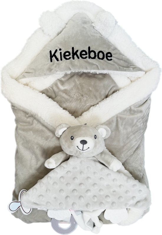 Minky Mooh Babydeken van 100% biologisch katoen, Öko-Tex 100, knuffeldeken, gebreide deken, kruipdeken en inbakerdeken voor jongens en meisjes, cadeau voor geboorte en eerste uitrusting, 94 x 72 cm