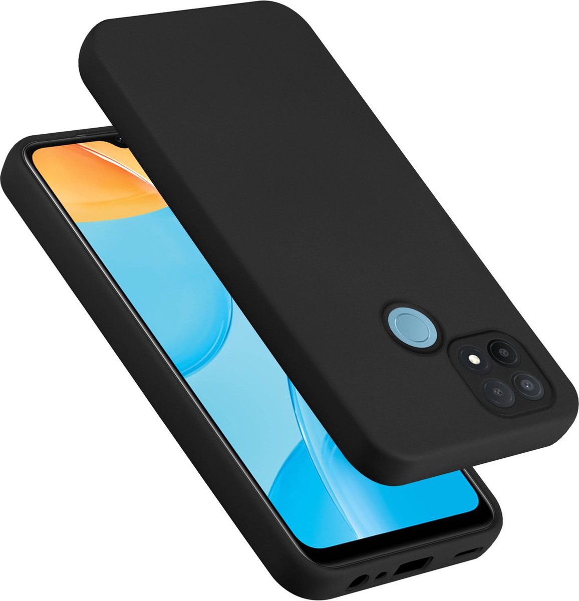 Cadorabo Hoesje geschikt voor OPPO A15 / A15s in LIQUID ZWART - Beschermhoes gemaakt van flexibel TPU silicone Case Cover