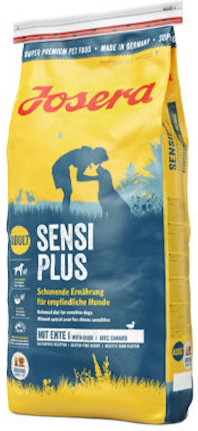 JOSERA SensiPlus (1 x 12,5 kg) | Hondenvoer met eend voor gevoelige honden | Super Premium droogvoer voor volwassen honden | 1 stuk verpakt