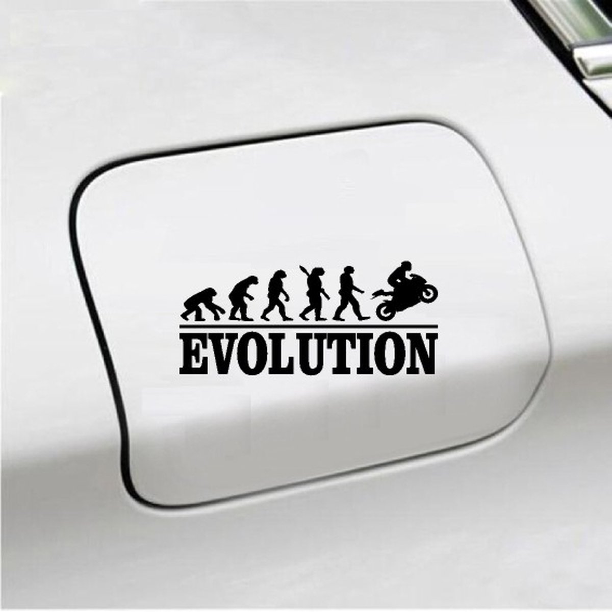 Bumpersticker - Evolution Moter Wheelie - 20x9.3 - Zwart