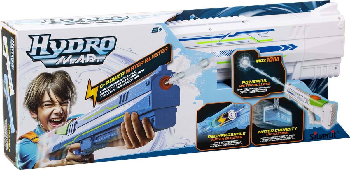 Pistolet à Eau Pour Enfants Et Adults Pistolet à Eau électrique D'été Jeux D'eau D'été Chargement USB - Bleu - Jeux - Jouets