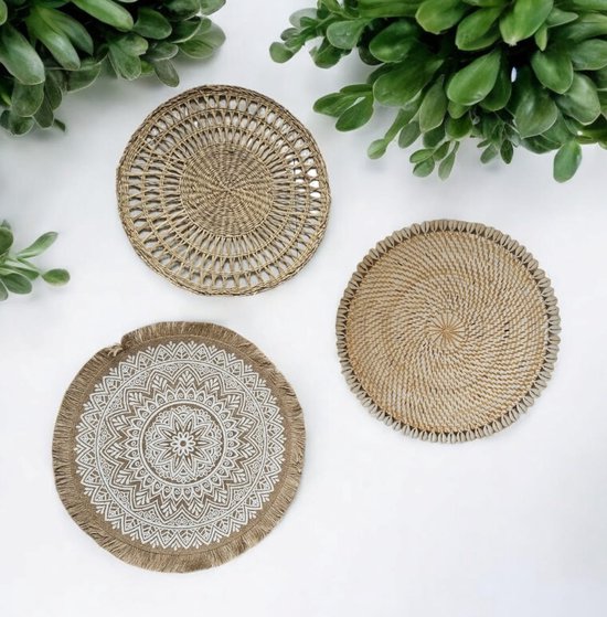 Set 28 zeegras wand - veranda decoratie 3 stuks