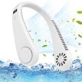 Bol.com Nekventilator draagbare oplaadbare ventilator - 5000 mAh draagbare halsventilator zonder bladeren - 360° luchtstroom - v... aanbieding