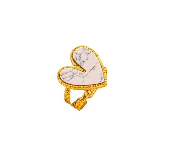 Ring - réglable - accessoire - coeur - doré - rose - été - festival - hip - dames - cadeau