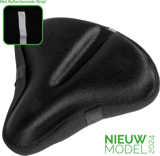 Foto: Green solutions zadelhoes fiets gel fietszadelhoes silicone zitkussen zadeldekjes voor fiets reflecterende strip universeel brede zadels zwart inclusief waterdichte regenhoes